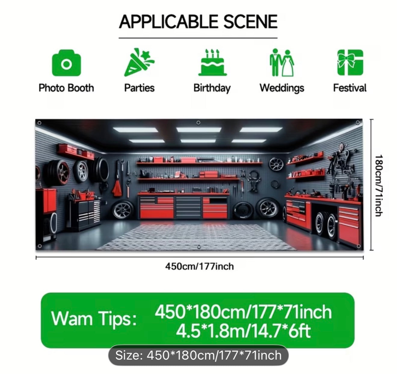 2D Flat, 1pc High-Quality Garage Door Banner